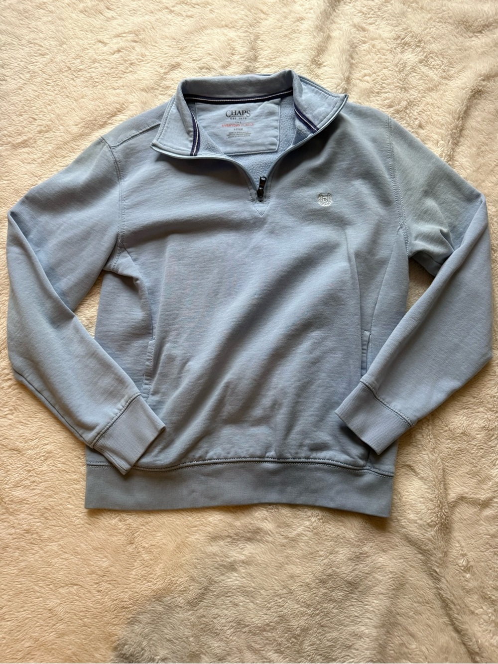 Chaps Men’s Pale Blue Half-Zip Pullover Sweater